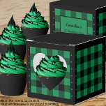 Ballotins Buffalo Check - Vert et Noir - Ballotin cardiaque<br><div class="desc">Ballotin coeur de buffle vert et noir. Le texte à l'arrière de la boîte est personnalisable. Si vous utilisez le bouton/outil "modifier la conception",  vous pouvez également ajouter vos propres images/photos. Autres couleurs disponibles. Voir la collection de toutes les tailles de boîtes et couleurs de buffles ici : https://www.zazzle.com/collections/boxes_product_promotional_gift_buffalo_check-119842043554925619</div>