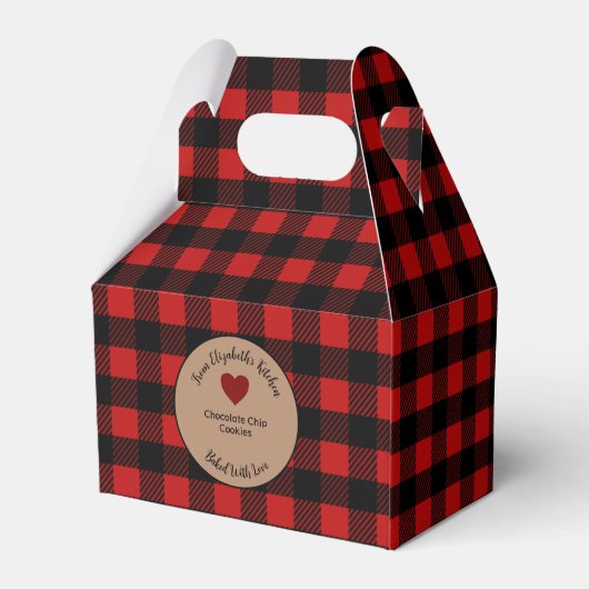 Ballotins Buffle Rouge Plaid Cadeaux Cuits Avec Ingrédients (Arrière)