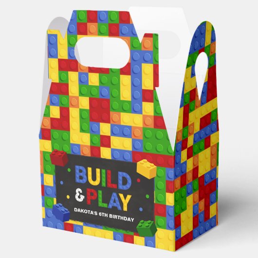 Ballotins Building Blocks Birthday Party Favor Box (Ouvert)