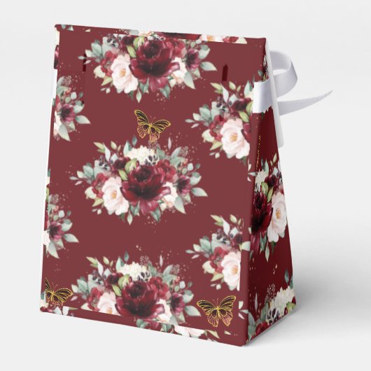 Ballotins Burgundy Blush Floral Quinceañera Butterfly Tiara (Arrière)