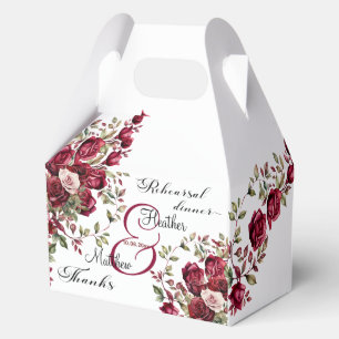 Ballotins Burgundy Floral Moderne "Dîner de répétition" Mari