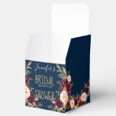 Ballotins Burgundy Floral Navy Bleu Rustique Fête des mariée (Ouvert)