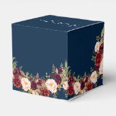Ballotins Burgundy Floral Navy Bleu Rustique Fête des mariée (Arrière)