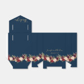 Ballotins Burgundy Floral Navy Bleu Script Rustique Mariage (Déplié)