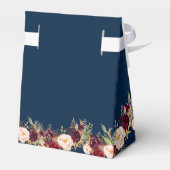 Ballotins Burgundy Floral Navy Bleu Script Rustique Mariage (Arrière)