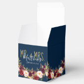 Ballotins Burgundy Floral Navy Bleu Script Rustique Mariage (Ouvert)