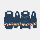 Ballotins Burgundy Floral Navy Bleu Script Rustique Mariage (Déplié)