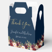 Ballotins Burgundy Floral Navy Bleu Script Rustique Mariage (Ouvert)