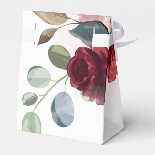 Ballotins Burgundy Floral Rustique Baby Shower Personnalisé (Arrière)