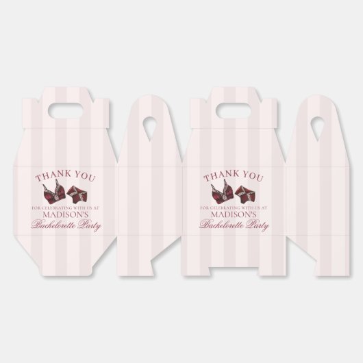 Ballotins Burgundy Lingerie Bachelorette Party Favor Gable (Déplié)
