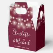 Ballotins Burgundy String Lights Signature Script Mariage (Ouvert)