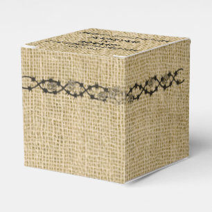 Ballotins Burlap et Birch Wedding Favor Box