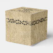 Ballotins Burlap et Birch Wedding Favor Box (Arrière)