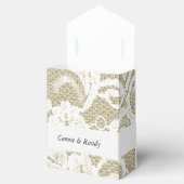 Ballotins Burlap et dentelle mariage Favor Tente Box (Ouvert)