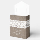 Ballotins Burlap rustique et Merci Mariage de dentelle blanc (Ouvert)