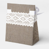 Ballotins Burlap rustique et Merci Mariage de dentelle blanc (Arrière)