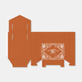 Ballotins Burnt Orange Rust Mr & Mrs Wedding Favor Box (Déplié)