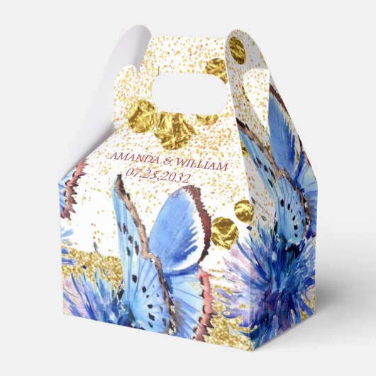 Ballotins Butterfly Elegant Moderne Mariage Favor Box (Verso)