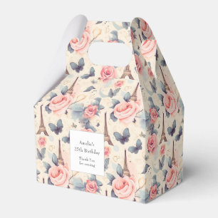 Ballotins Butterfly Tour Eiffel et Motif Rose Anniversaire