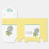 Ballotins Cadeau de bébé jaune vert (Déplié)