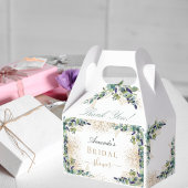 Ballotins Cadeau de douche de mariage eucalyptus or paillett