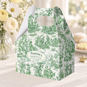 Ballotins Cadeau de Fête de Mariage Floral Toile Vert Vintag