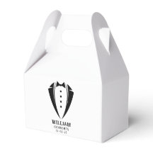 Cadeau de garçon d'honneur en smoking noir et blan