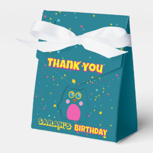 Ballotins Cadeau de Naissance Chouette sarcelle Violet