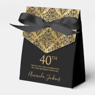 Ballotins Cadeau de remerciement en damas doré pour 40 ans