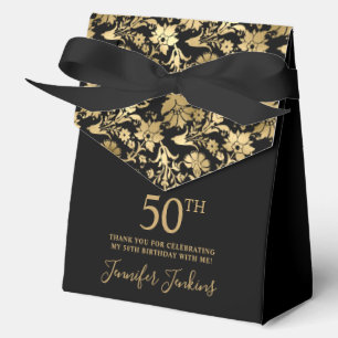 Ballotins Cadeau de remerciement floral doré pour 50e annive