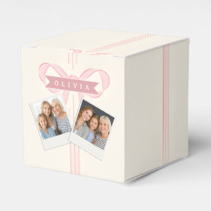 Ballotins Cadeau Personnalisé Nœud Rose Élégant Coquette
