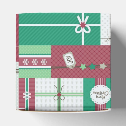 Ballotins Cadeaux de Noël design, cadeaux vert rouge (Haut)