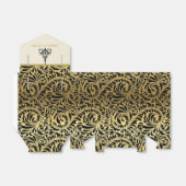 Ballotins Cadre Art Déco et lustre noir, mariage or (Déplié)