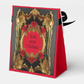 Ballotins Cadre doré aux roses rouges, mariage gothique (Arrière)