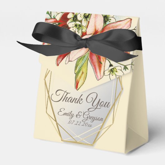 Ballotins Cadre géométrique avec Mariage de Lys tropicaux (Verso)