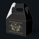 Ballotins Cadre or et argent avec couronne<br><div class="desc">Design élégant et simple 50e anniversaire de mariage. Cadre or et argent avec couronne. Arrière - plan noir et changeable et modèle de texte personnalisable.</div>