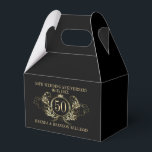 Ballotins Cadre or et argent avec couronne<br><div class="desc">Design élégant et simple 50e anniversaire de mariage. Cadre or et argent avec couronne. Arrière - plan noir et changeable et modèle de texte personnalisable.</div>