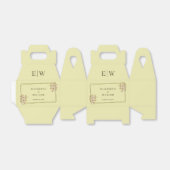 Ballotins Cadre rose - Mariage jaune céleste Monogramme (Déplié)