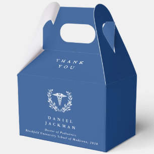 Ballotins Caducée personnalisé bleu + Couronne de laurier