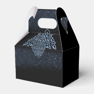 Ballotins Caja de regalo con decoración y purpurina azul