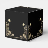 Ballotins Caja de regalo negra con flores doradas (Arrière)
