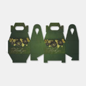 Ballotins Caja de regalo verde con flores doradas (Déplié)