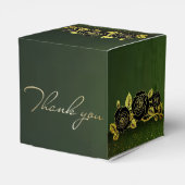 Ballotins Caja de regalo verde con flores doradas (Arrière)