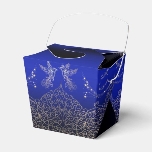 Ballotins caja para regalo azul con decoración (Verso)
