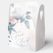 Ballotins Calligraphie Floral Merci Heart V2 Blue ID771 (Ouvert)