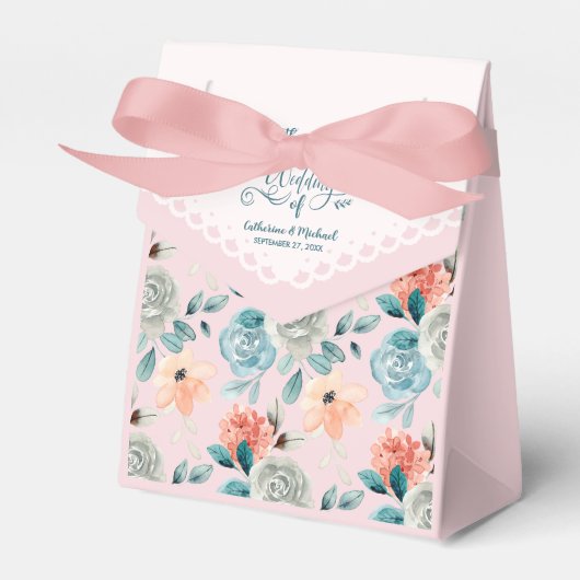 Ballotins Calligraphie Mariage de dentelle rose pâle (Verso)