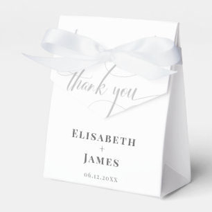 Ballotins Calligraphie minimaliste blanche et grise Mariage