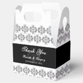 Ballotins Calligraphie noir et blanc Vintage Mariage damassé (Ouvert)