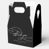 Ballotins Calligraphie romantique Merci noir foncé Mariage (Ouvert)