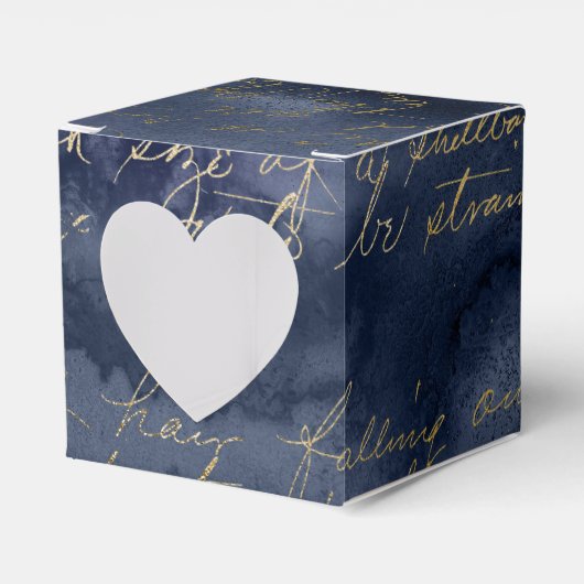 Ballotins Calligraphie Vintage Bleu Nuit et Or (Verso)